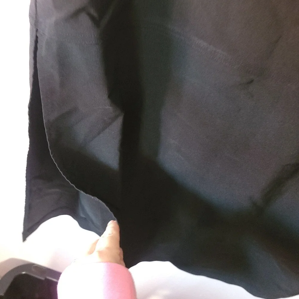 Studio Y Black Maxi Skirt Drawstring Slit 7 Vintage Athleisure Y2k Goth Punk 90s